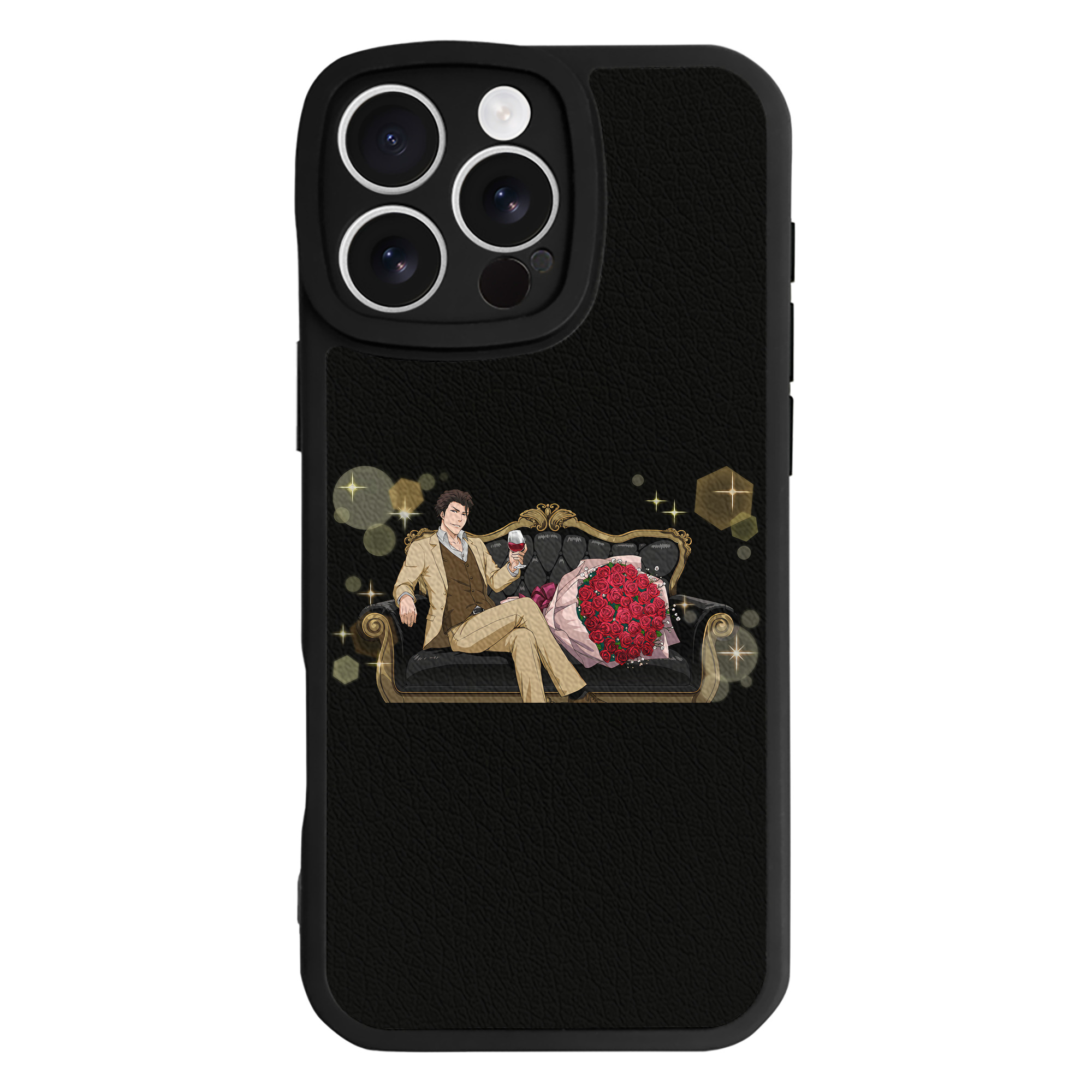 （画像用） ブリーチ 藍染 惣右介（あいぜん そうすけ） BLEACH Aizen Sousuke 【iPhone 16シリーズ対応】シリコンスマホケース（レザー調） 材質：シリコン